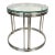 Mid Century Milo Baughman Style Chrome and Glass End Table Modern Round Side For Sale