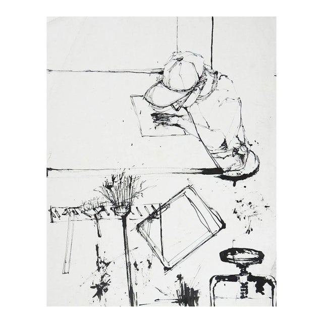 Contemporary Pen & Ink Art Studio Study Drawing For Sale