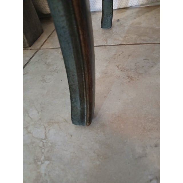 Cerulean Early 20th Century Intervention No, Bleu & Gold" – Signed Hand-Distressed Folk Baroque Cabinet For Sale - Image 8 of 11