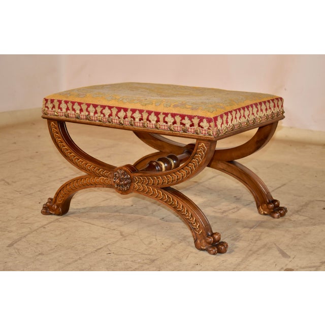 French Provincial 19th Century French Walnut Stool For Sale - Image 3 of 9