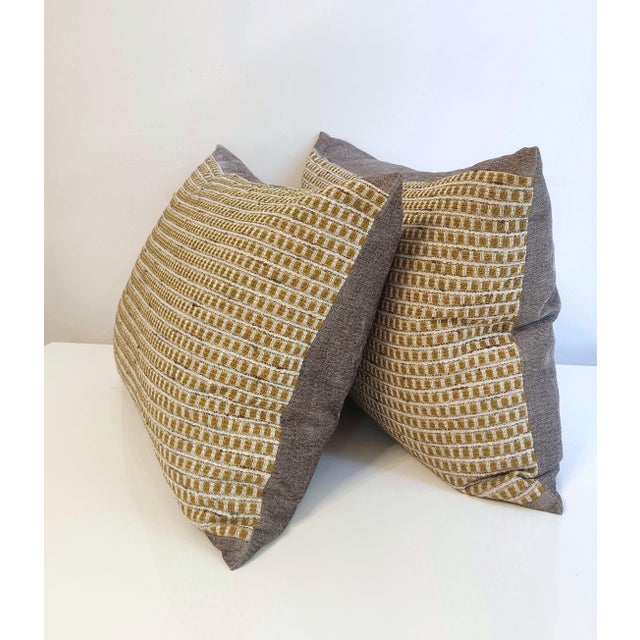 Textural Masterpiece, Warm Earthy Palette & Fancy Yarns – A Set of 2 Decorative Pillow Covers 28” X 20” For Sale - Image 12 of 16