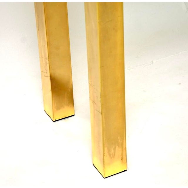 Vintage Italian Brass and Glass Console Table, 1970 For Sale - Image 9 of 11