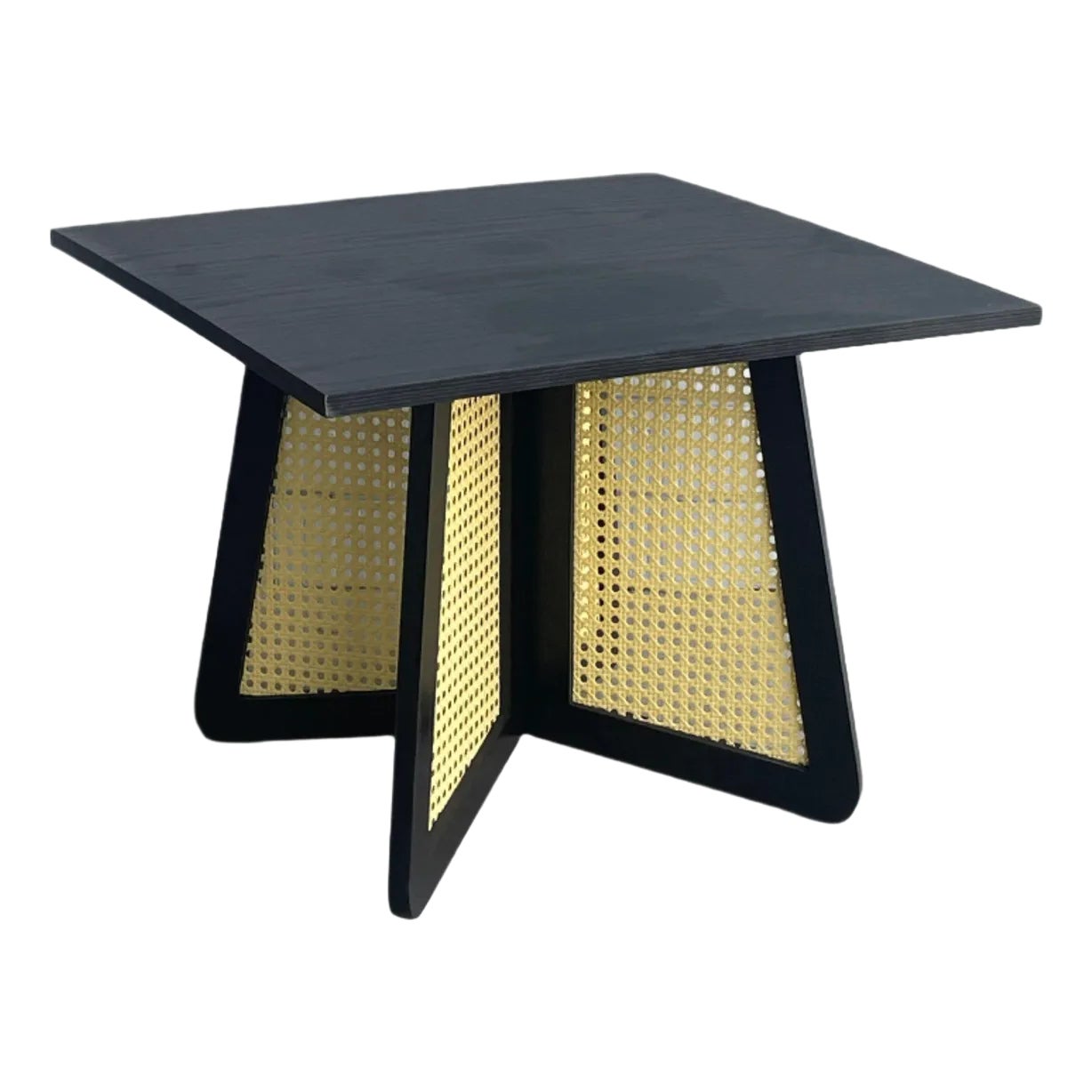 Shia Cane Square Black Table | Chairish