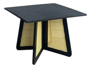 Shia Cane Square Black Table