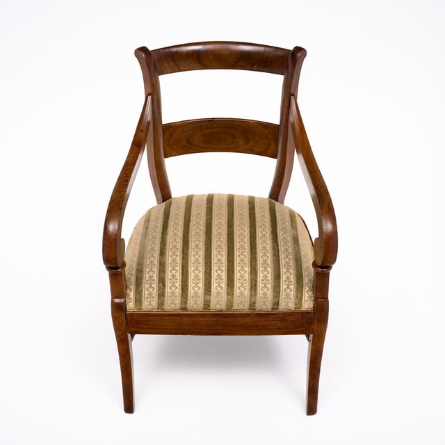 Wood Pair of French Restoration Solid Walnut Armchairs, Rhône Valley, Circa 1820 For Sale - Image 7 of 9