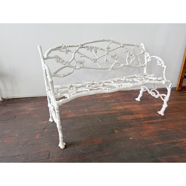 English Victorian Cast Iron Rustic Oak Vine & Serpant Bench, James Haywood - Derby C. 1860 This substantial cast-iron...