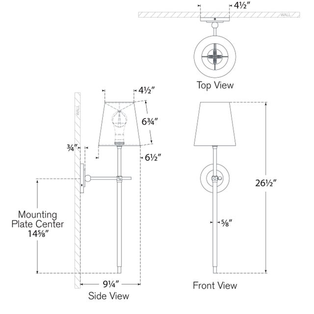 Modern Thomas O'Brien for Visual Comfort Signature Bryant Large Tail Sconce in Bronze and Hand-Rubbed Antique Brass with Linen Shade For Sale - Image 3 of 5