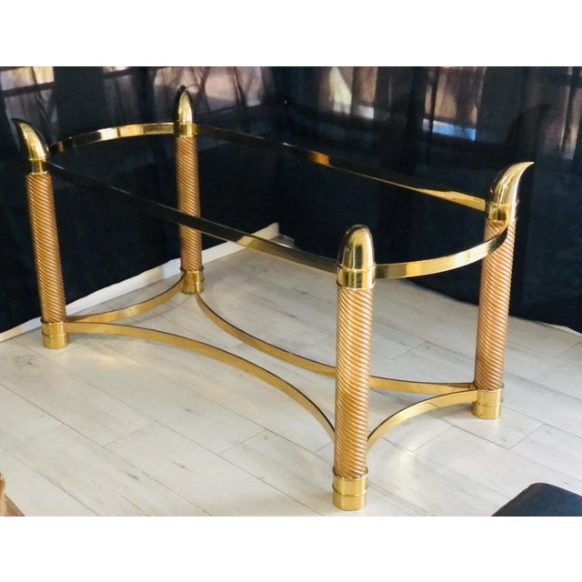 Tommaso Barbi Italian Brass Faux Elephant Tusk Dining Table Style After Tommaso Barbi For Sale - Image 4 of 10