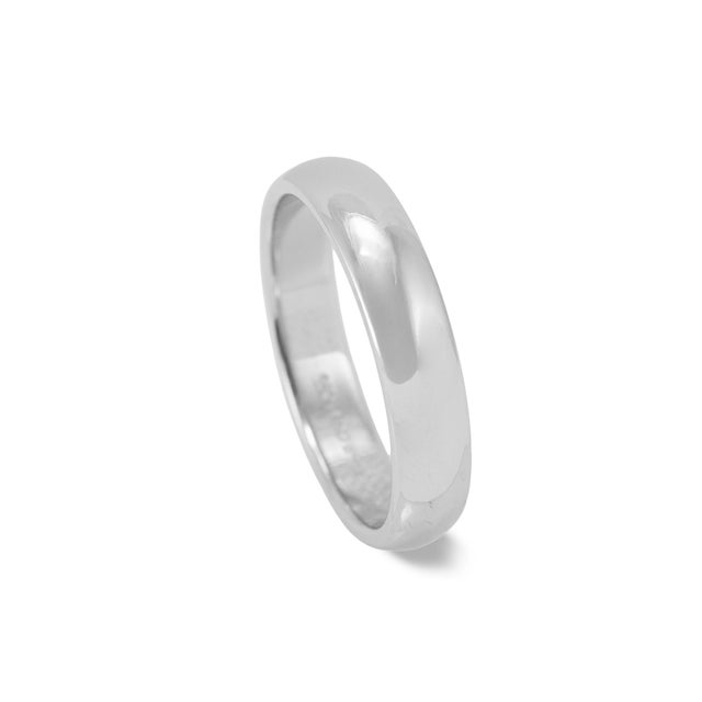Modern Men's Tiffany & Co. Tiffany Forever Platinum 950 4.5mm Lucida Wedding Band Ring, Size 9 For Sale - Image 3 of 8