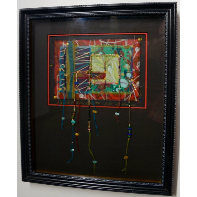 Featured is a unique mixed media work of art by Billi R.S. Rothove. It is titled "Beaded Pattern Patch #01. It consists of...