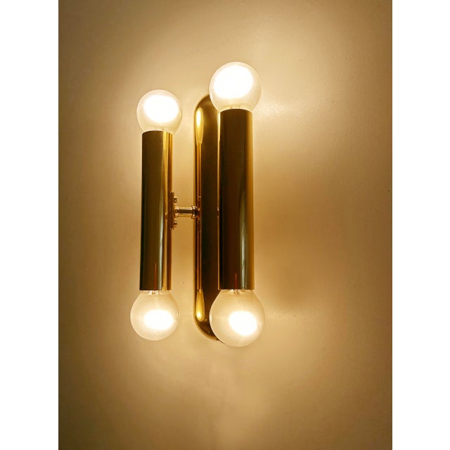 Vintage Brass Sconces in the style of Sciolari, 1970s, Set of 2 For Sale - Image 12 of 18