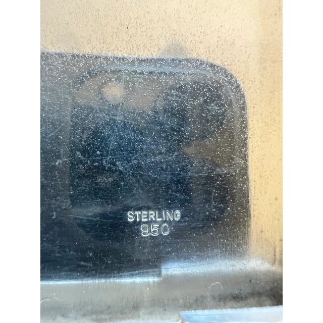 Art Deco Vintage .950 Sterling Silver Cigarette Case Circa 1930’s. Card Holder? For Sale - Image 4 of 6