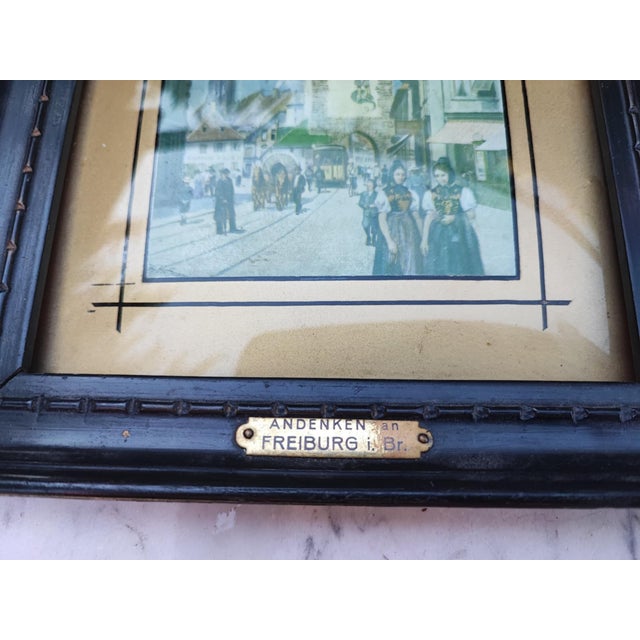 Blue Antique Lithograph, Freiburg, 1890s For Sale - Image 8 of 11