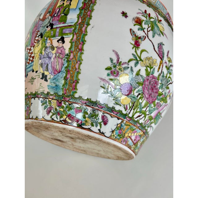 Vintage Famille Rose Medallion Koi Fish Jardiniere For Sale - Image 9 of 9
