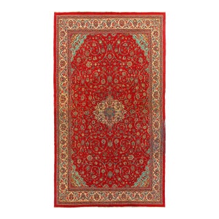 Pasargad DC Red Sami Antique Hand Knotted Mahal Rug For Sale