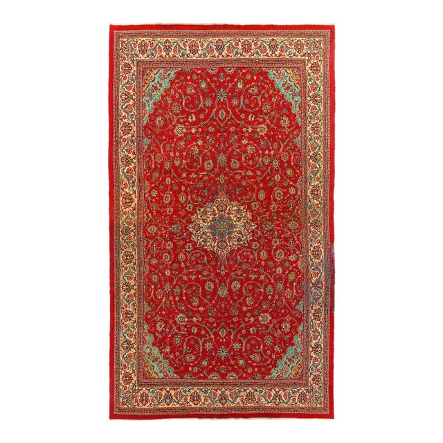 Pasargad DC Red Sami Antique Hand Knotted Mahal Rug For Sale