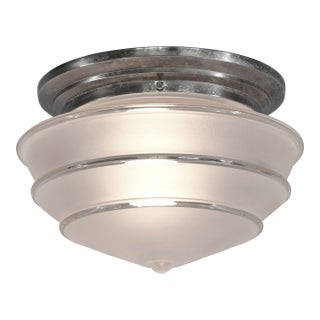 Large French Art Deco Flush Mount - 1930s France For Sale