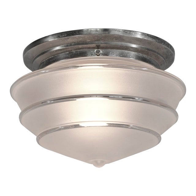 Large French Art Deco Flush Mount - 1930s France For Sale