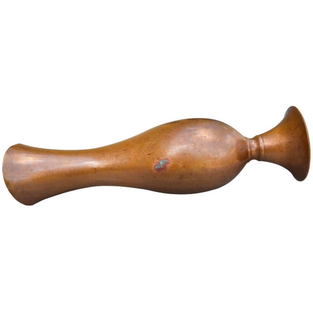 Metal Early 20th Century Handmade Moroccan Copper Vase W/ Brass Handle For Sale - Image 7 of 8