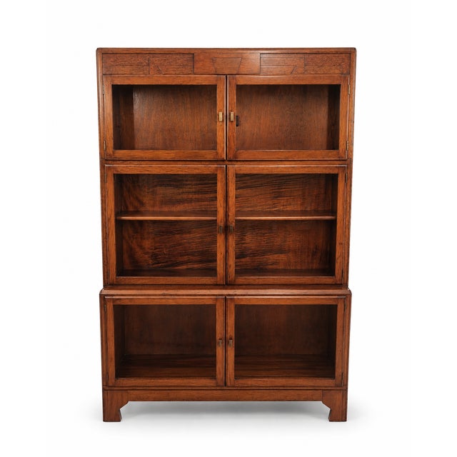 Vintage Art Deco Glazed Mahogany Sectional Bookcase from Minty Oxford, 1930s For Sale - Image 15 of 15