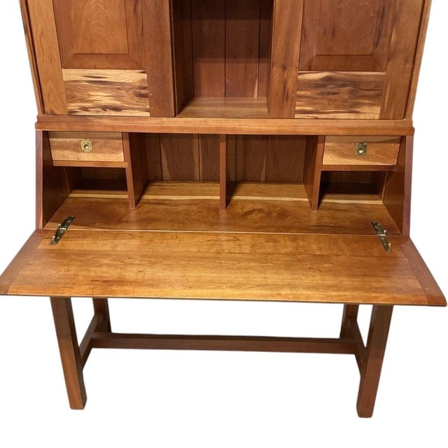 Mid-Century Modern 1970s Curt Wessel Shaker Large Cherry Drop Front Secretary Desk For Sale - Image 3 of 7
