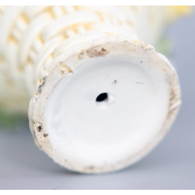 Vintage Italian Majolica Lemons & Flowers Topiary Centerpiece For Sale - Image 9 of 10