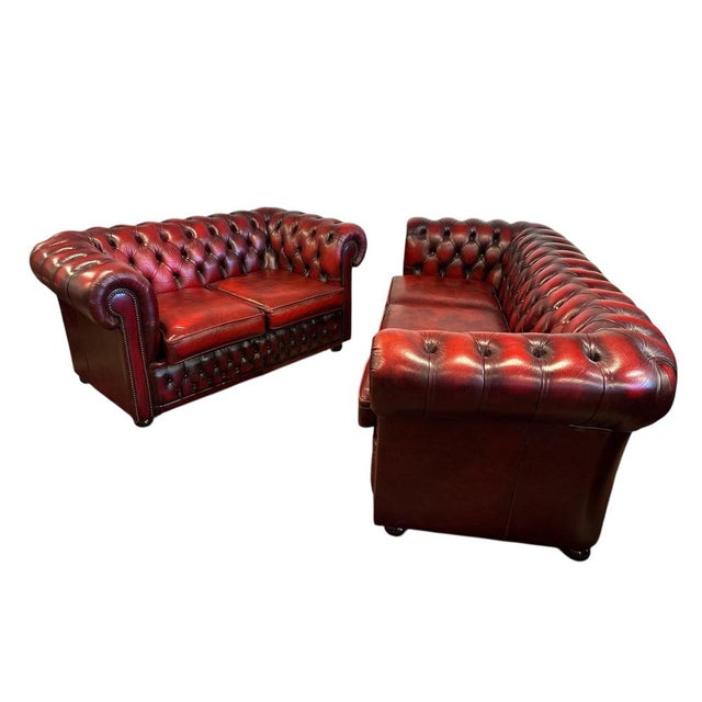 Chesterfield Leather Sofas from Winchester, Set of 2 For Sale - Image 13 of 13