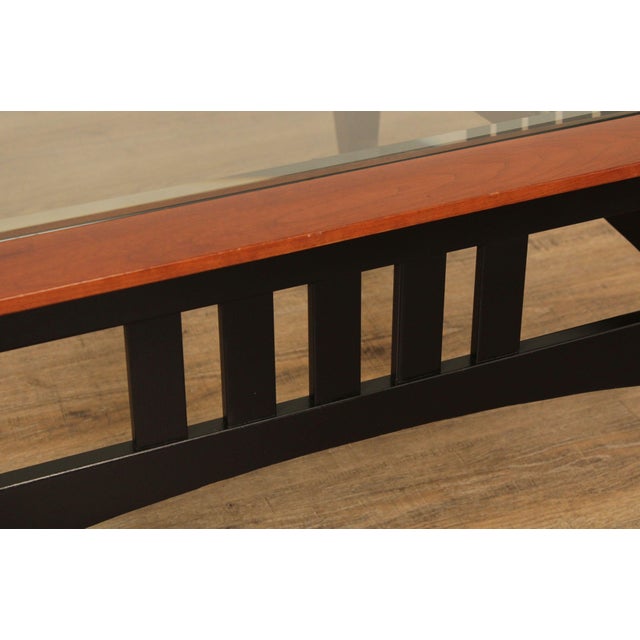 Ethan Allen Mission Style 'American Impressions' Square Glass Top