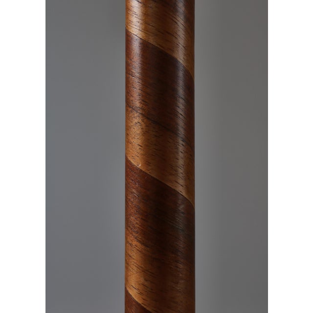 Scandianvian Art Deco Floor Lamp in Brass and Birch Veneer, Denmark, 1930s For Sale - Image 10 of 16