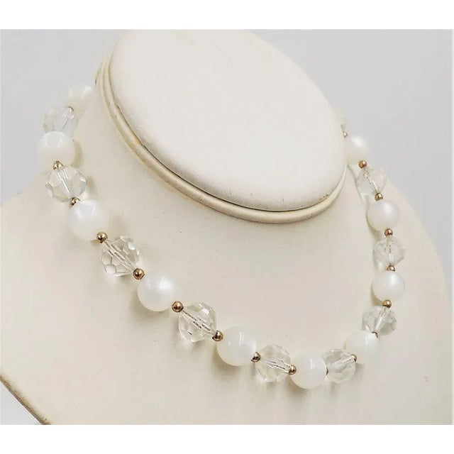 Napier Vintage 1960s Signed Napier Moonglow Beaded Necklace For Sale - Image 4 of 9