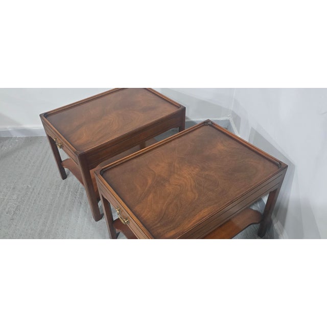1920s Vintage Mahogany Side Tables, 1920, Set of 2 For Sale - Image 5 of 15