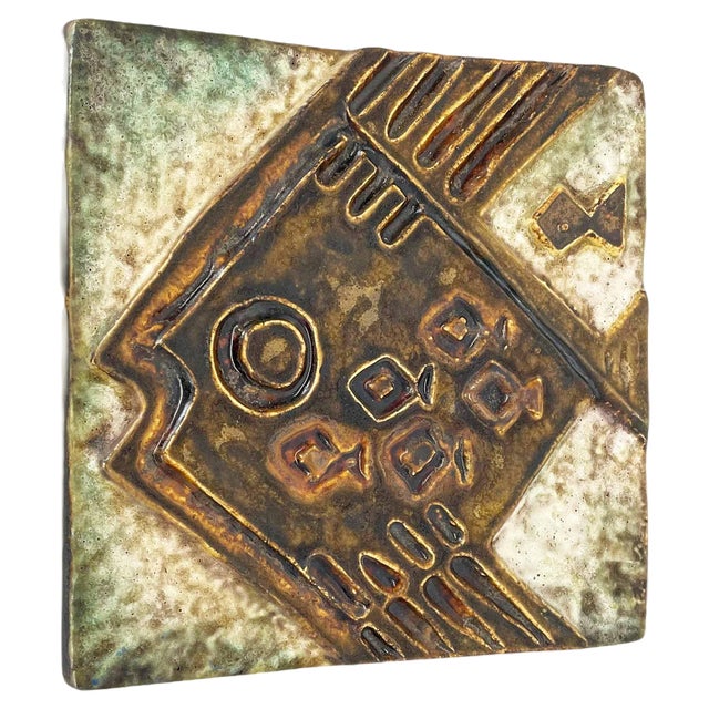 Modernist West German Ceramic Wall Plate attributed to Helmut Schäffenacker, 1960s For Sale