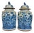 Chinoiserie White & Blue Baluster Temple With Birds / Ginger Jars - a Pair For Sale
