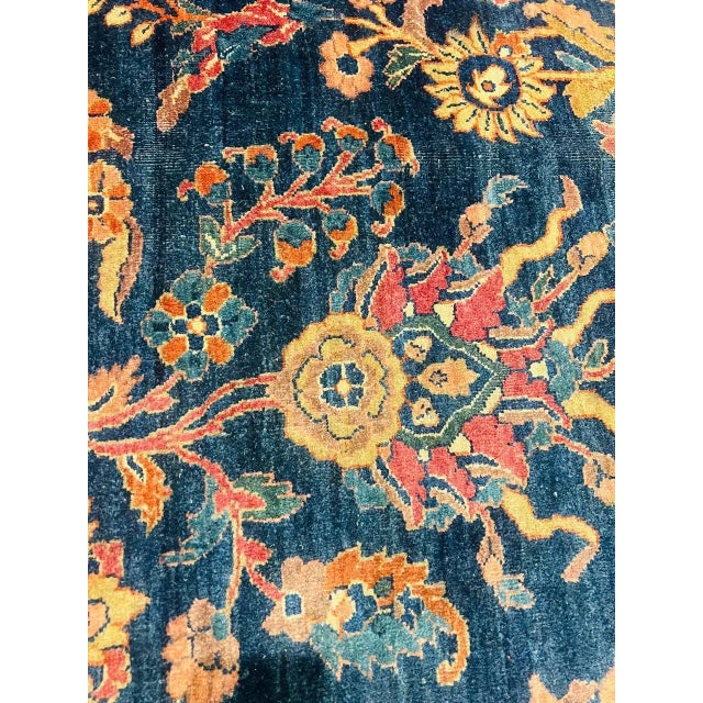 Late 19th Century Navy Blue Persian Antique Sarouk For Sale - Image 5 of 12