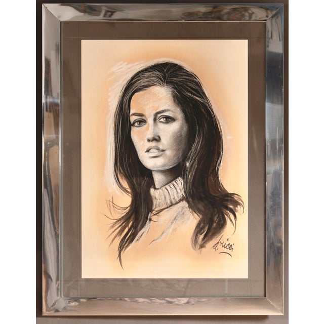 Dante Ricci, Portrait, 1970s, Mixed Media For Sale - Image 8 of 8