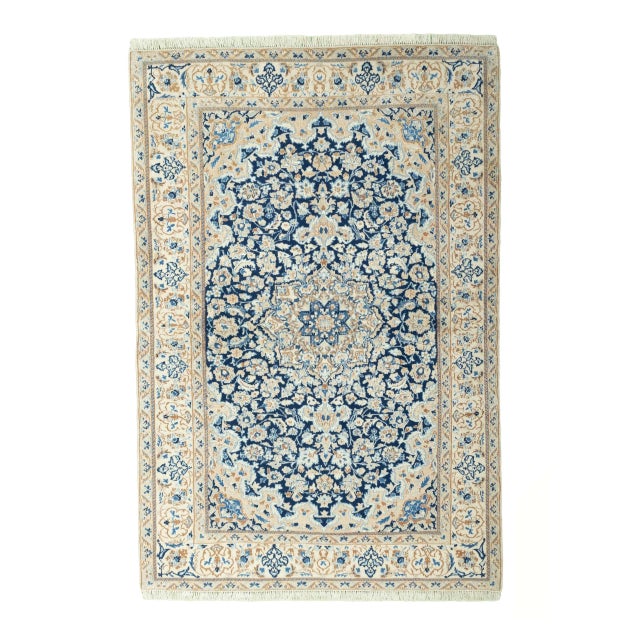 Hand-Knotted Nain 9LA Oriental Rug with Silk Content For Sale - Image 13 of 13