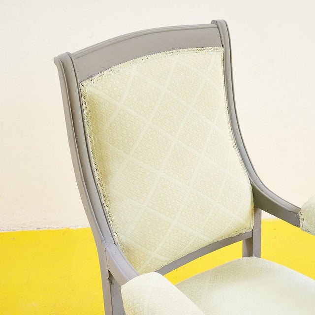 Vintage Armchair with Light Fabric For Sale - Image 10 of 11