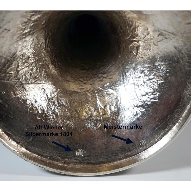 Empire Silver Candleholders with Floral Decor by Johann Gutmann, Vienna, Austria, 1804, Set of 2 For Sale - Image 6 of 8