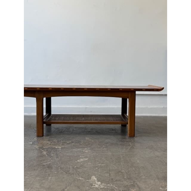 1960's Walnut and Caned Lane Altavista Coffee Table For Sale - Image 13 of 13