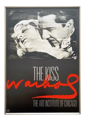 Andy Warhol Estate Vintage 1989 1st Edtn Lithograph Print Framed Large Exhibition Poster " the Kiss " 1963