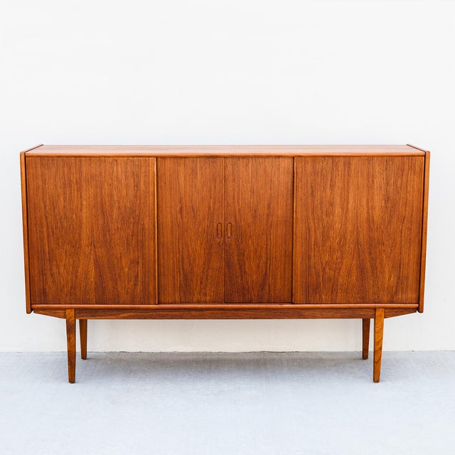 1960s Danish Mid Century Modern Teak Highboard For Sale - Image 12 of 17
