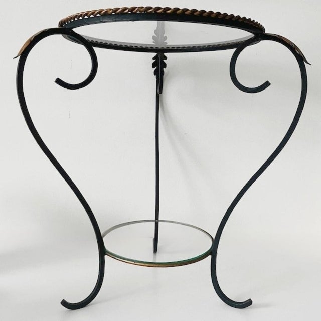 Mid-Century Wrought Iron and Glass Plant Table, 1960s For Sale - Image 4 of 8