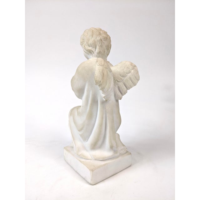 American 1950s Solid Marble Hand Carved Angel For Sale - Image 3 of 5