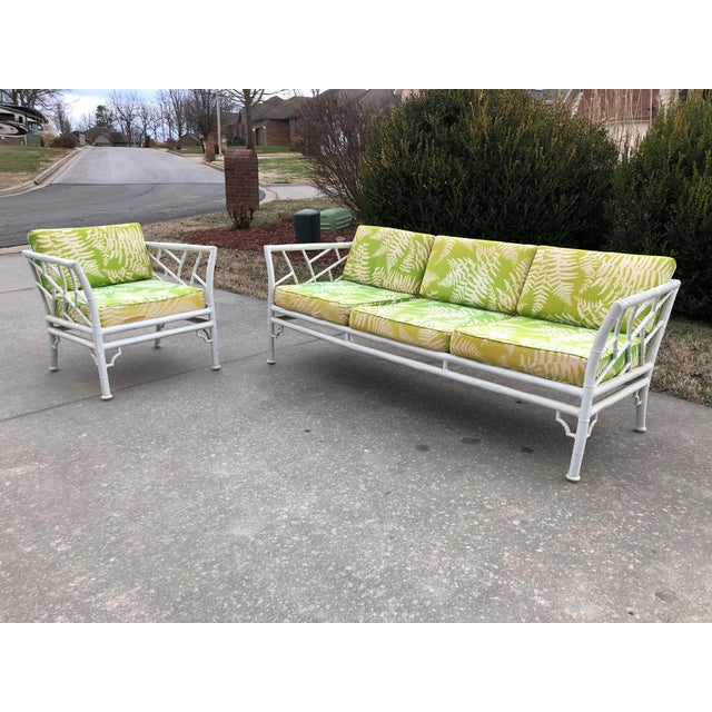 Vintage Meadowcraft Faux Bamboo Outdoor Patio Set | Chairish