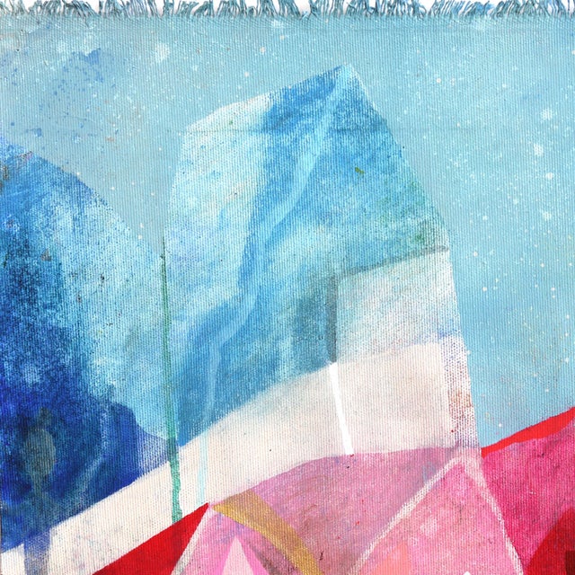 2020s Houses and Sunrise - Original Contemporary Landscape Painting Colorful Acrylic Artwork on Canvas by Maria C Bernhardsson For Sale - Image 5 of 6