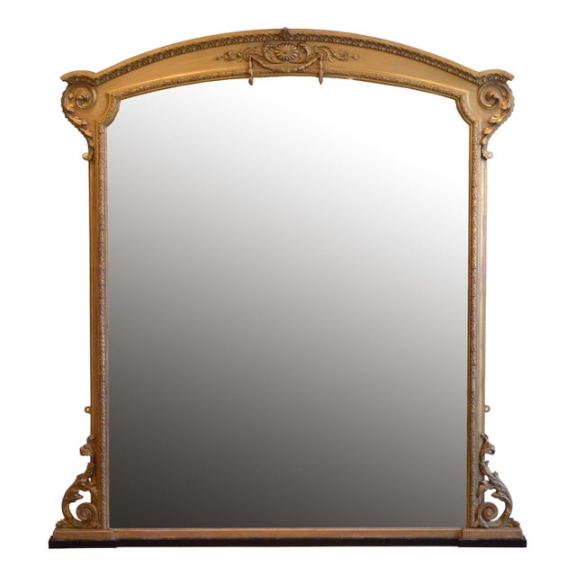 Large Victorian Giltwood Overmantle Mirror, 1850s For Sale