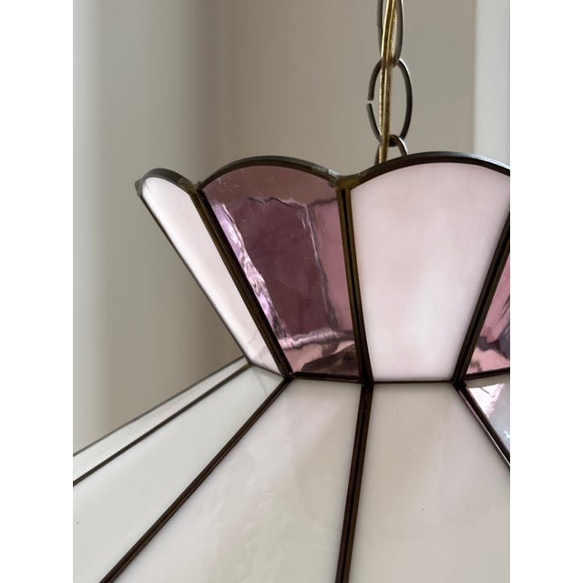 1970s Revival Slag Glass Pendant Light For Sale - Image 4 of 18