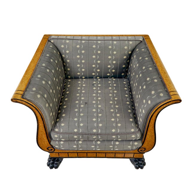 Set of Art Deco Burr Birch Club Armchairs, 1920s For Sale - Image 4 of 11