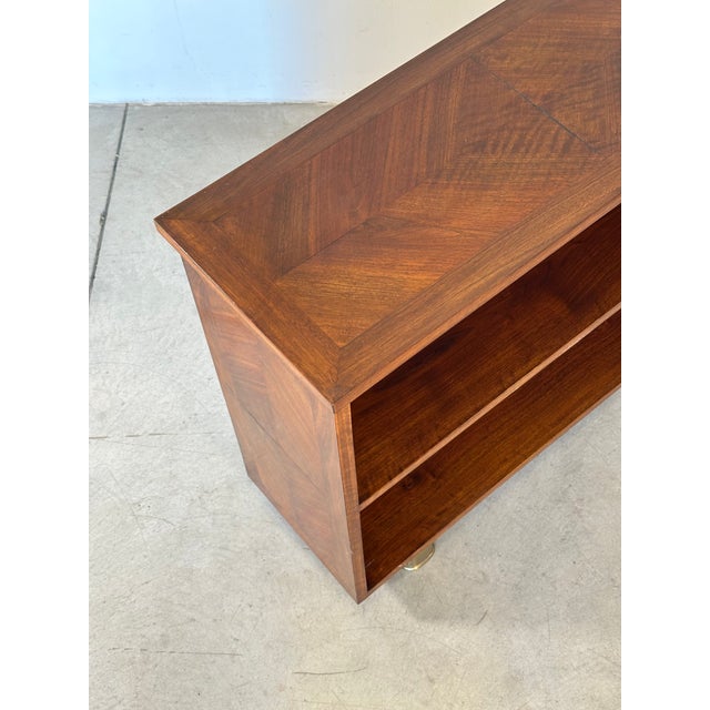 Vintage Walnut and Brass Bookcase, 1950s For Sale - Image 10 of 18