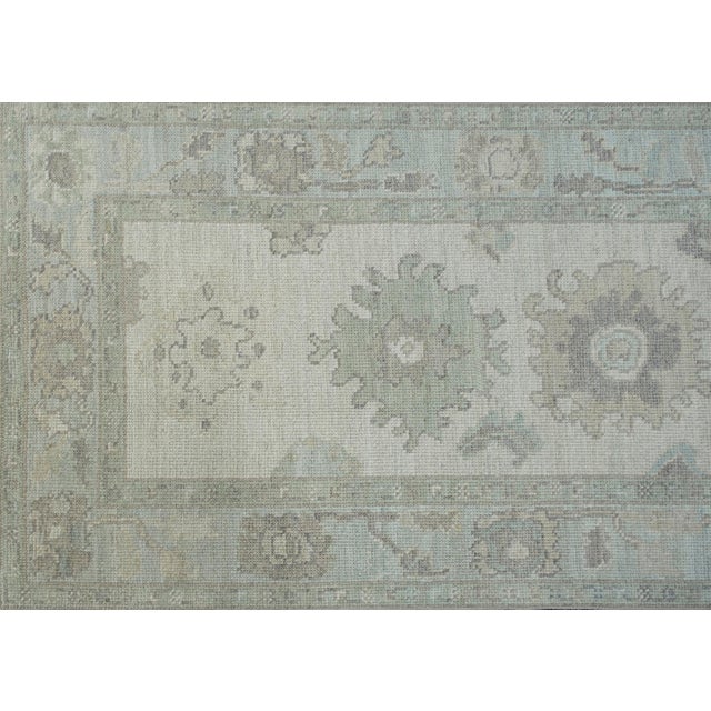 Turkish Oushak Rug Sage, Soft Gray & Ivory Handwoven Rug 3' X 5' For Sale In Houston - Image 6 of 8